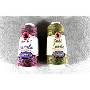 Maxi-Lock Swirls Serger Thread 3000 Yards Lot of 2 Rocket Pop and Rainbow Swirl